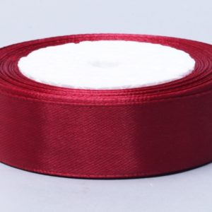 Лента декоративная односторонняя YY (атлас), 20 ммx25 ярд Темно-бордовый,