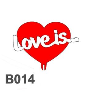 Топпер деревянный в букет цветов "Love is… большое сердце" 10шт.
(красный)