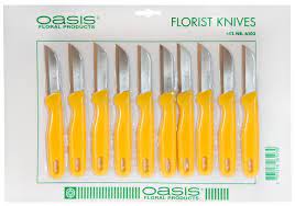 Нож флористический "Florist Knife", лезвие 6 см, набор, Oasis Желтый, (6, Желтый)