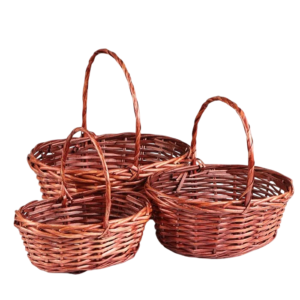 Корзина плетеная (ива), 37x27xH12/33 см, Коричневый